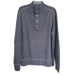 Davis & Squire Men's Gray Wool Blend Pullover Sweater Mock Neck Size Large